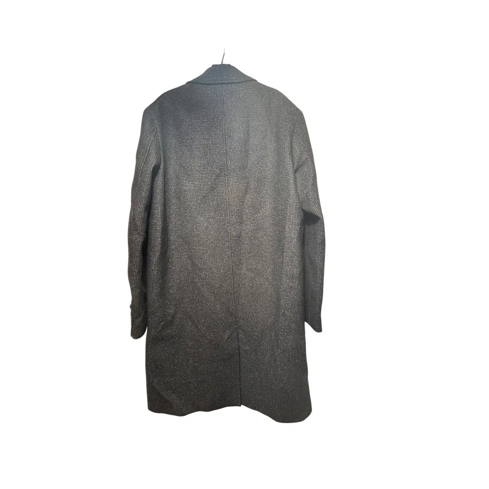 The Kooples Men's Wool Blend Patterned Overcoat Black Size FR 48/US  38 MSRP$745